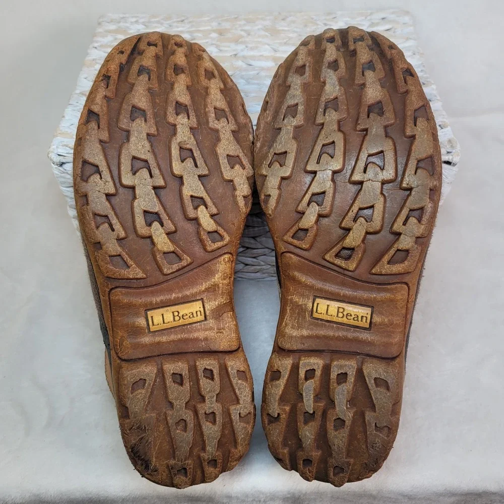 L.L. Bean Men's Storm Chaser Boots Size 9M Leather Upper Fisherman Nautical Rain